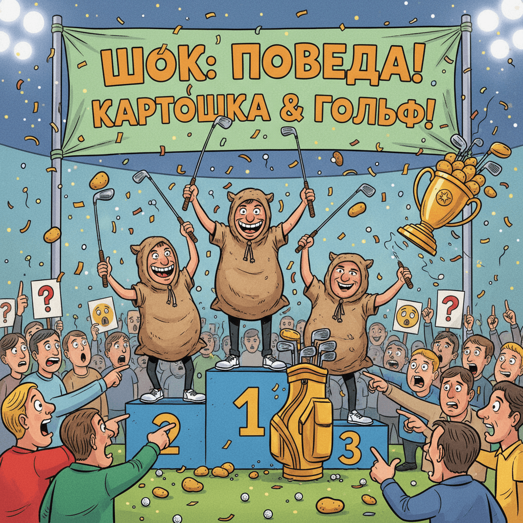 Шок: команда выиграла чемпионат, играя в мешках с картошкой и клюшками для гольфа!