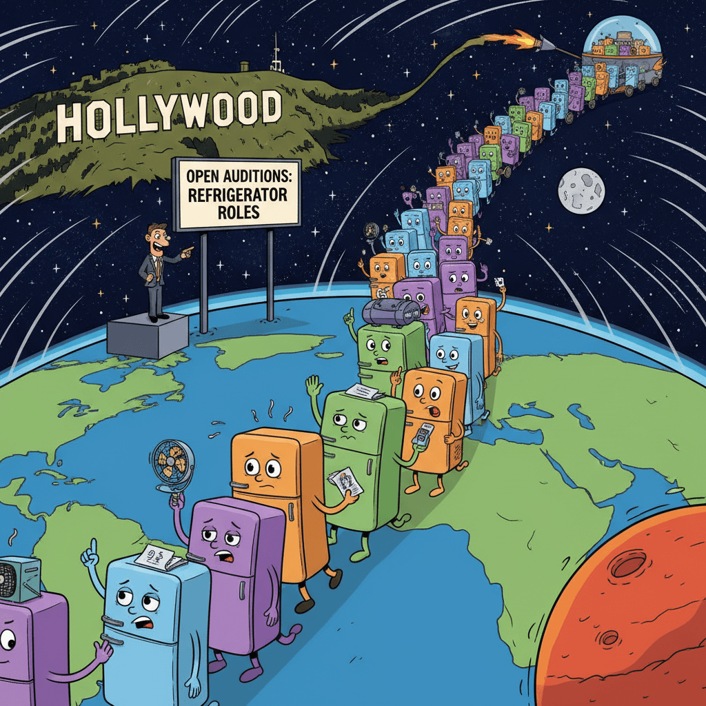 Шок! Голливуд объявил кастинг на роли холодильников — очередь тянется до Марса!