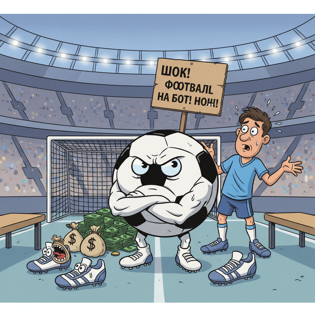 Шок! Футбольный мяч объявил забастовку и требует зарплату для бутс