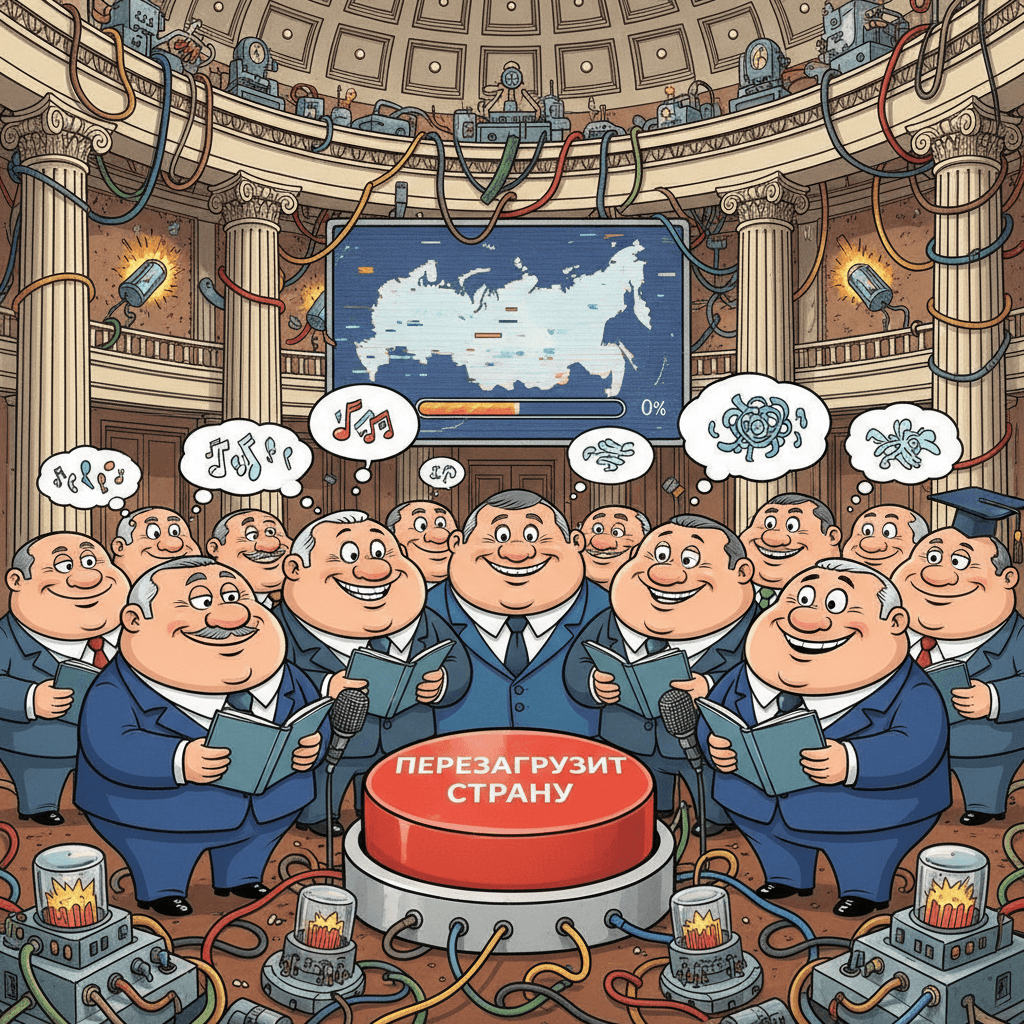Парламент утвердил кнопку «Перезагрузить страну» — чиновники уже учат её стихи