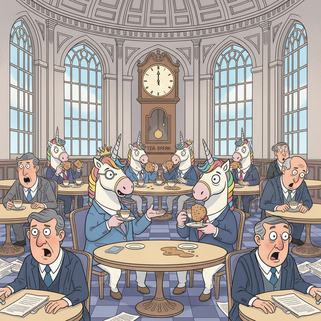 Парламент ввёл перерывы на чай для облачных единорогов — шок и бисквит!