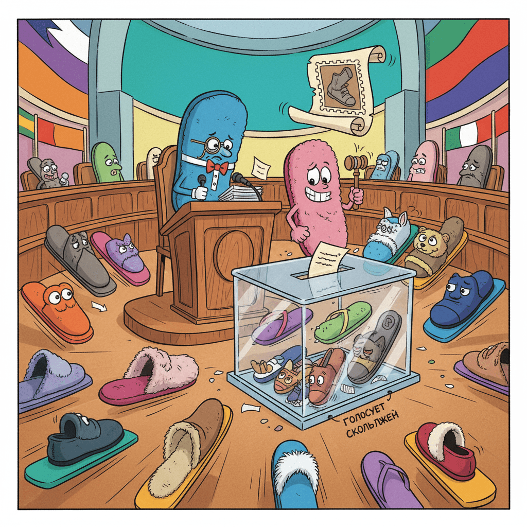 Шок! Парламент утвердил закон о голосовании на тапочках — решения теперь принимает скольжение