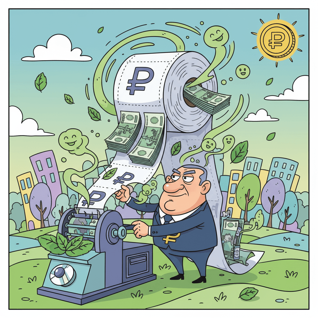 ЦБ начал печатать деньги на туалетной бумаге — инфляция теперь пахнет мятой!