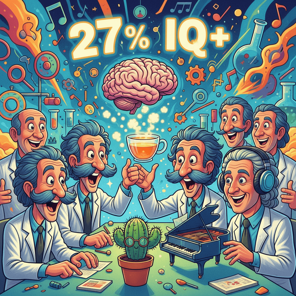 Шок! Ученые: мысленный чай повышает IQ на 27%, если рядом стоит кактус и играет Бах